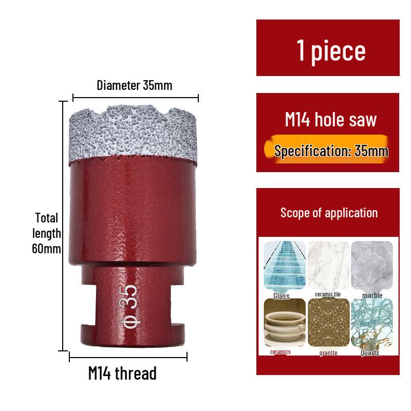 Pânză diamantată brazată M14 pentru gresie, marmură, piatră, sticlă - Bit de găurit pentru polizor unghiular pentru mărirea găurilor