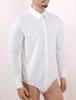 Men‘s One-Piece Casual Bodysuit: Turn-Down Collar Long Sleeve Button Down Solid Color Shirt Top for Daily Wear
