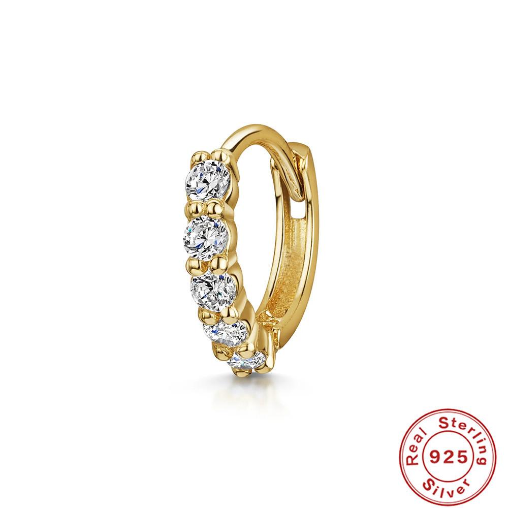 S925 Sterling Silver Cartilage Piercing Zircon Diamond Earrings Ear Buckle Earrings Earbone Ring Hipster Earrings