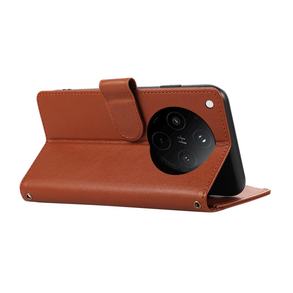 For Oppo Find X8 5G Case Multi Card Slots Zipper Leather Phone Cover with Shoulder Strap/Wrist Strap