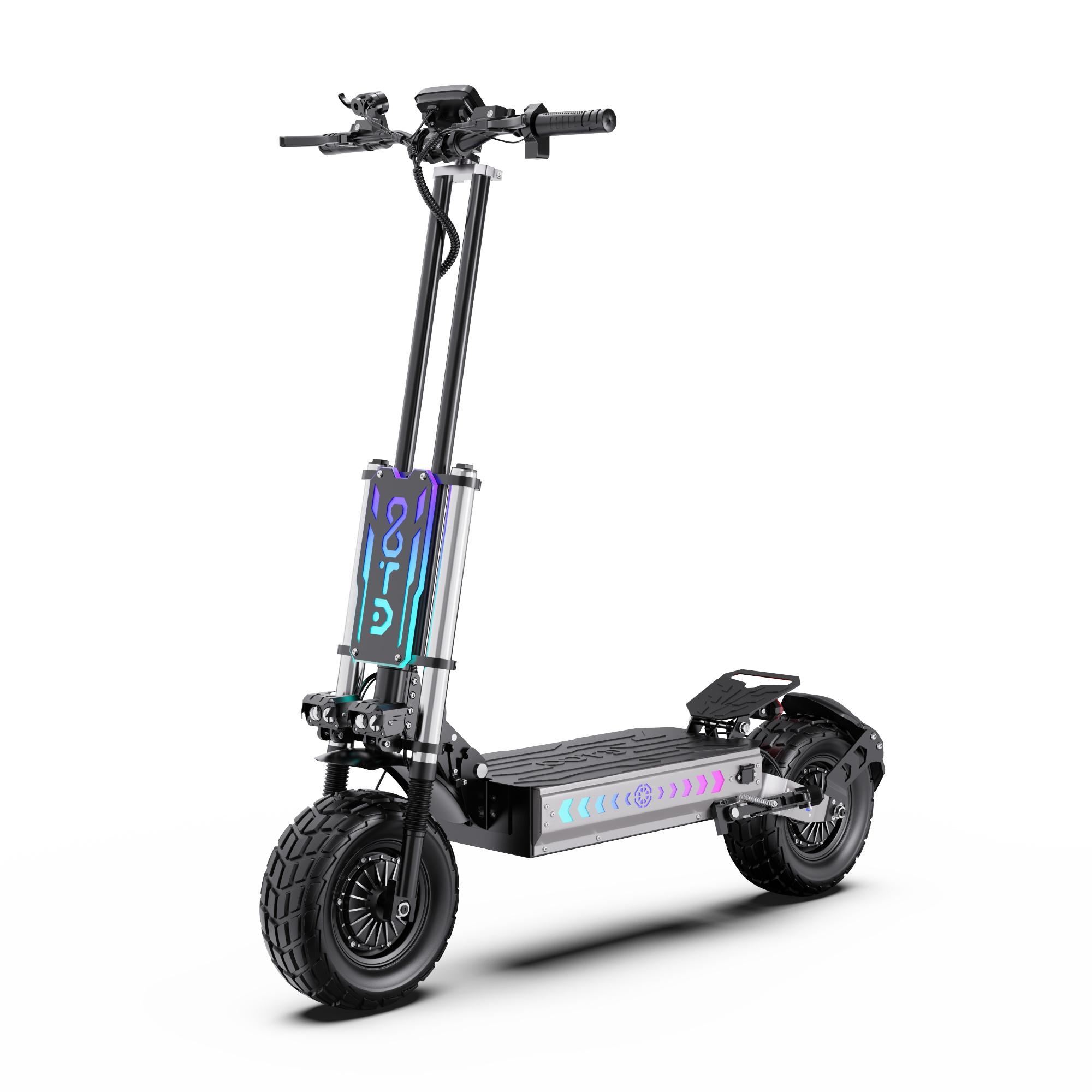 OOTD T90 schwarz grau Doppelmotor Leistung 60V31,2AH Batterie 13 Zoll Offroad-Reifen hydraulische Bremse mit Acryl-Lichtleiste Stadt Offroad Elektroroller Gray schwarz
