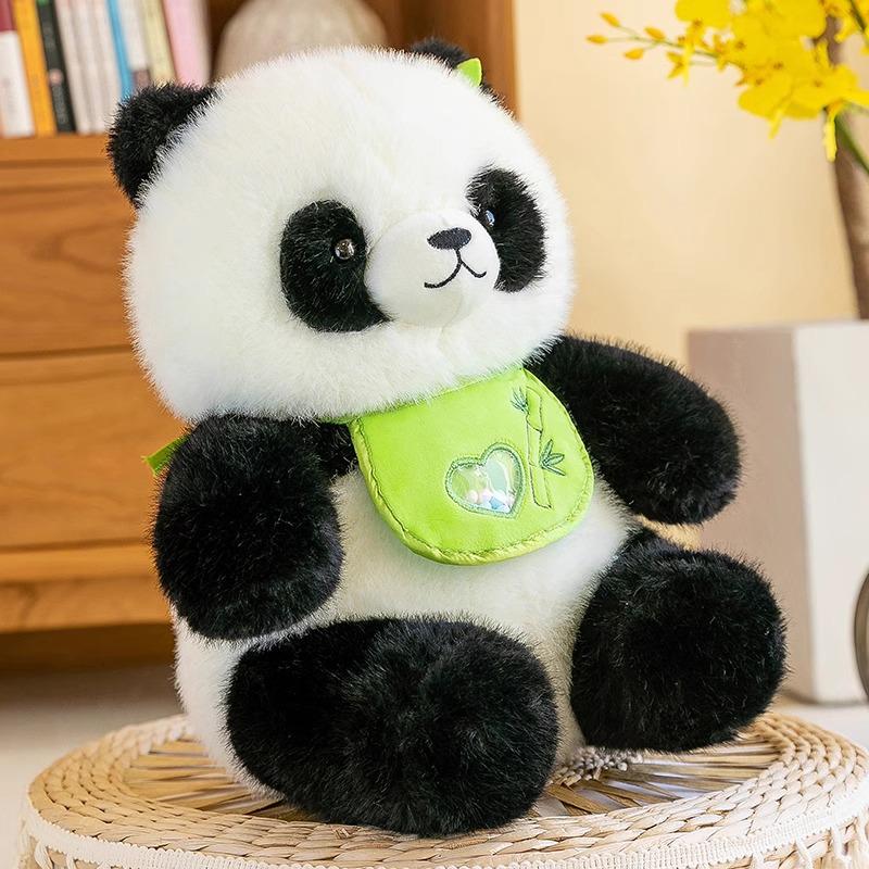 

Adorable Panda Huahua Plush Doll Bib - Chengdu Cultural Souvenir 35cm