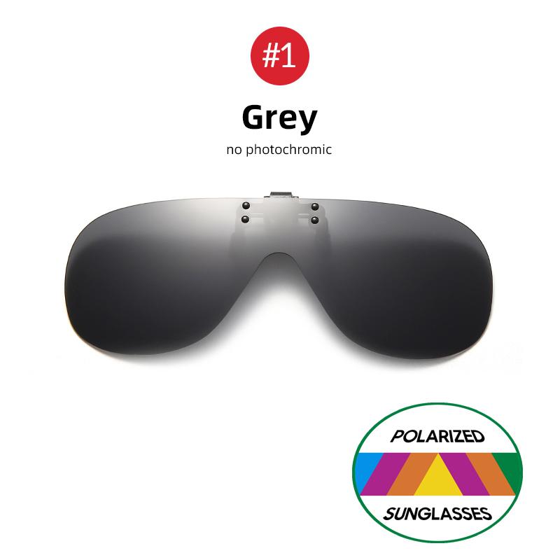 

VIVIBEE Polarized Flip Up Clip On Sunglasses for Glasses Men Oversized Driving UV400 Mirror Red Fishing Night Vision Eyeglasses Without Plastic Case