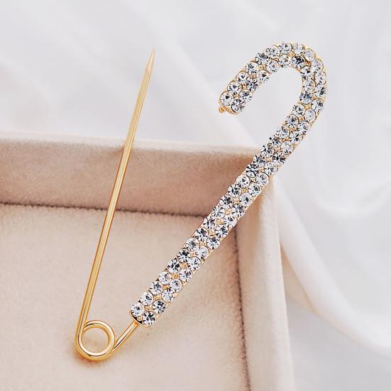 Exquisite Anti-Exposure Brooch Pin Women Shining Rhinestone Sweater Safety Pin Costume Accessories