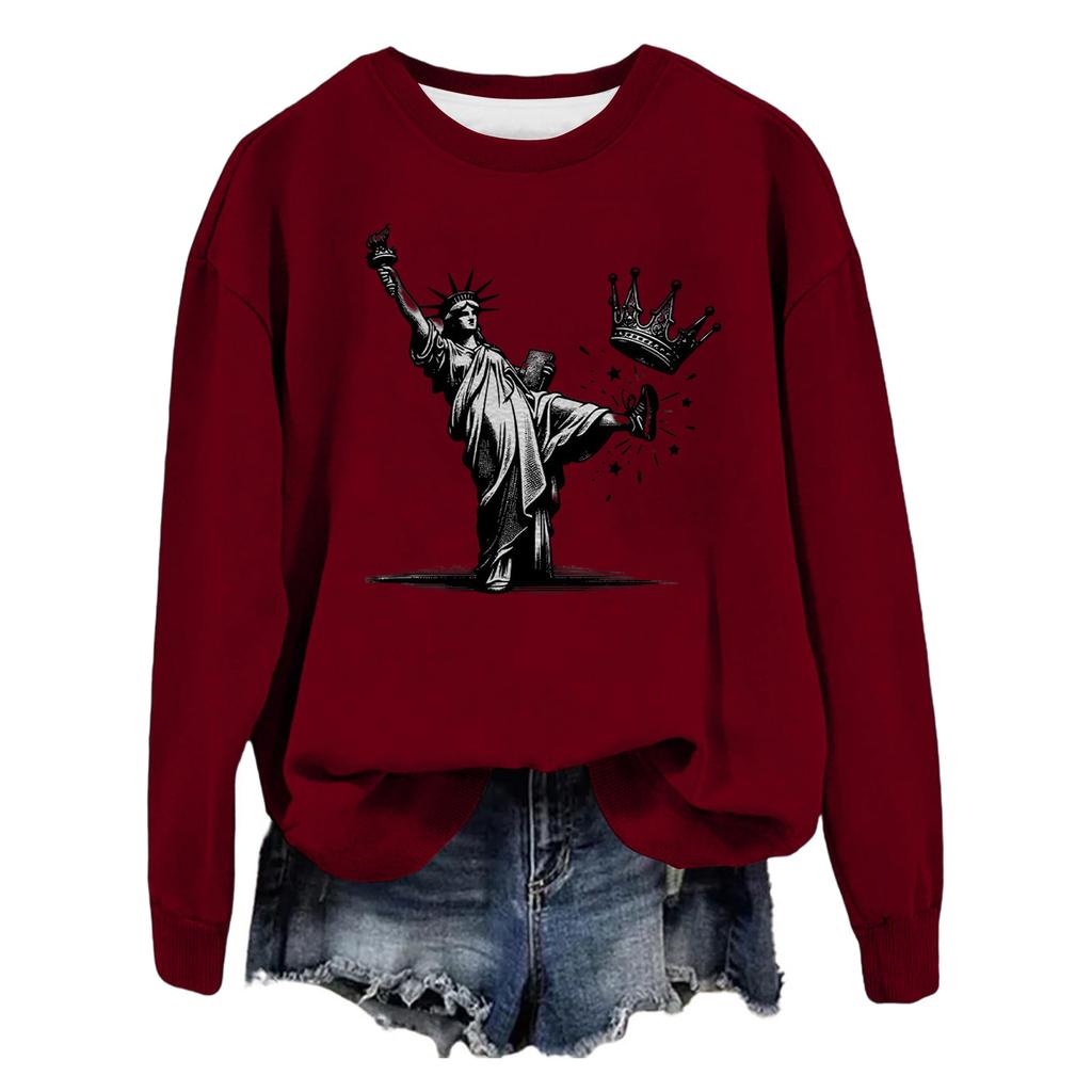 Women's Fashion Casual Long Sleeve Loose Printed Sweatshirt