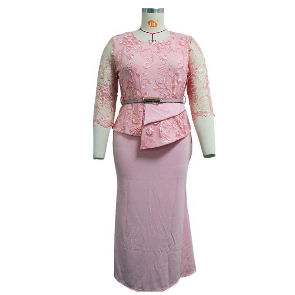 XL To 5XL Women's Autumn Lace Patchwork Long Dress