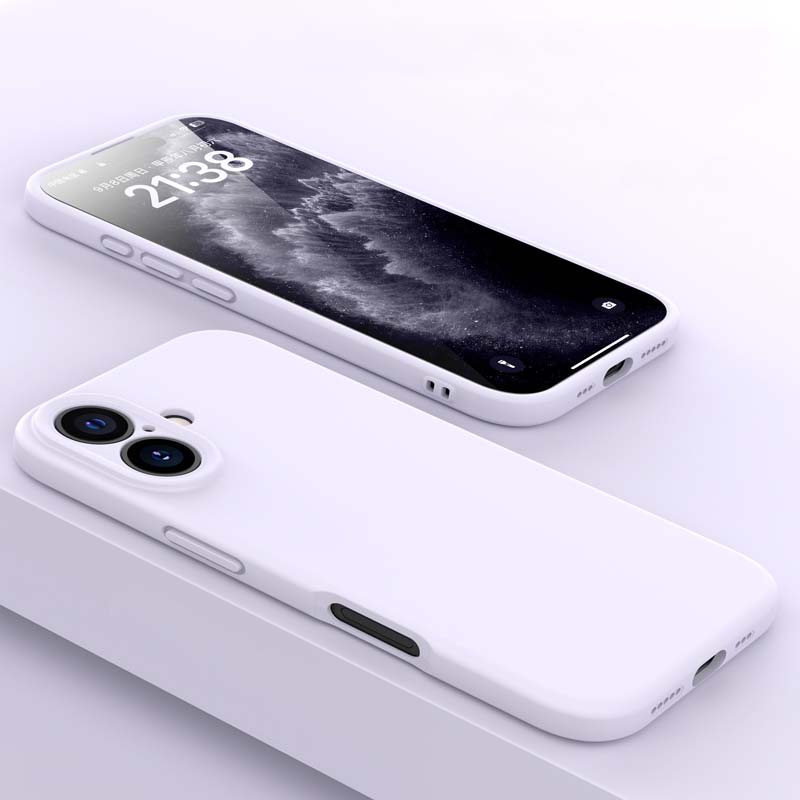 Luxury Liquid Silicone Shockproof Soft Phone Case For iPhone 16 15 14 13 Pro Max 16Pro 15Pro 14Pro 16 Plus Lens Protective Cover