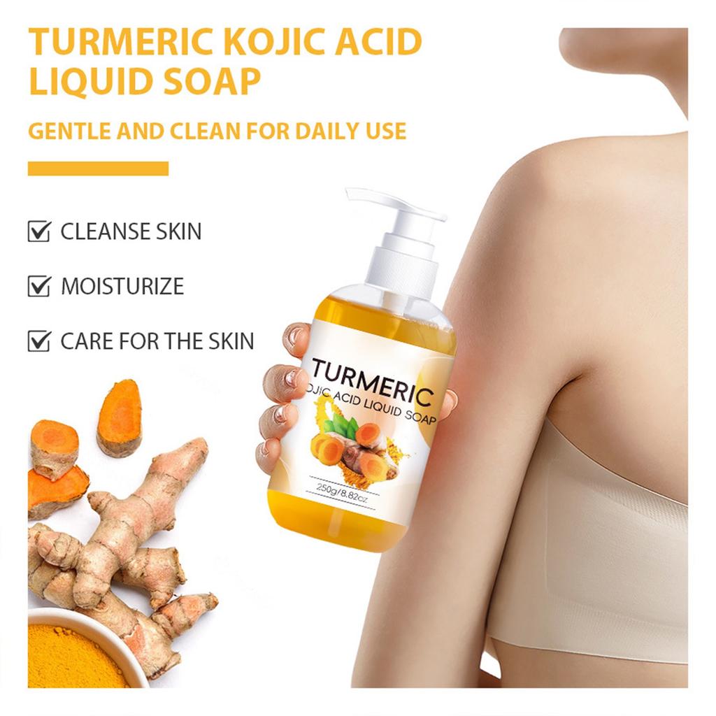 Curcuma Kojic Liquid Soap 250ml Body Bath Cleansing Shower Gel Delicate Foam Tender Shower Gel