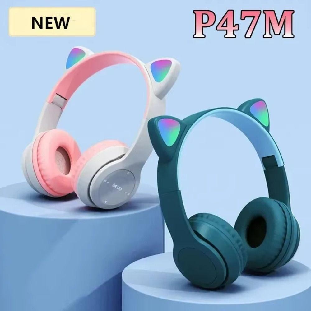 Luminous Cat Ear Wireless Headphone Bluetooth Over Ear Earphones  Kids Children