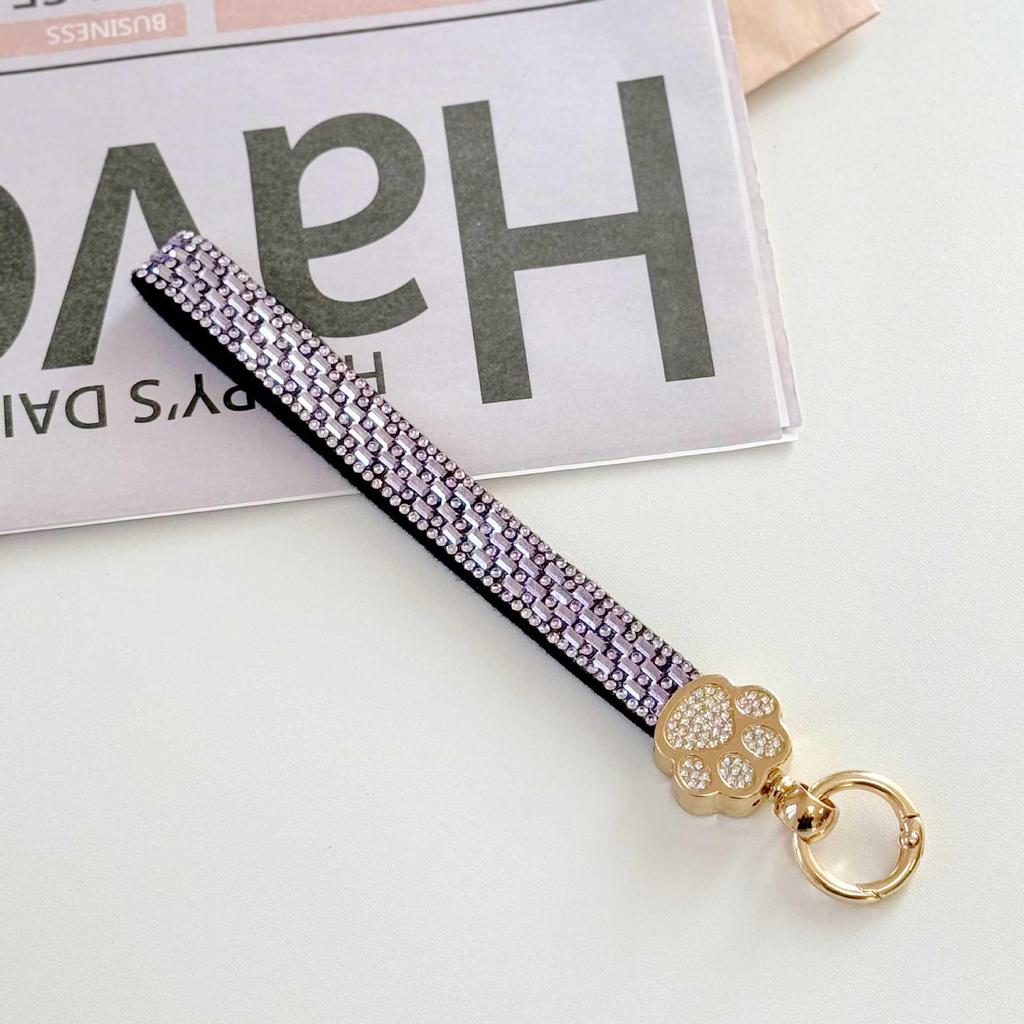 Lanyard per Telefono con Zampa di Gatto in Strass di Lusso Ailaiya - Catena Universale Anti-Perdita alla Moda, Opzioni Lunghe e Corte per Uso Esterno