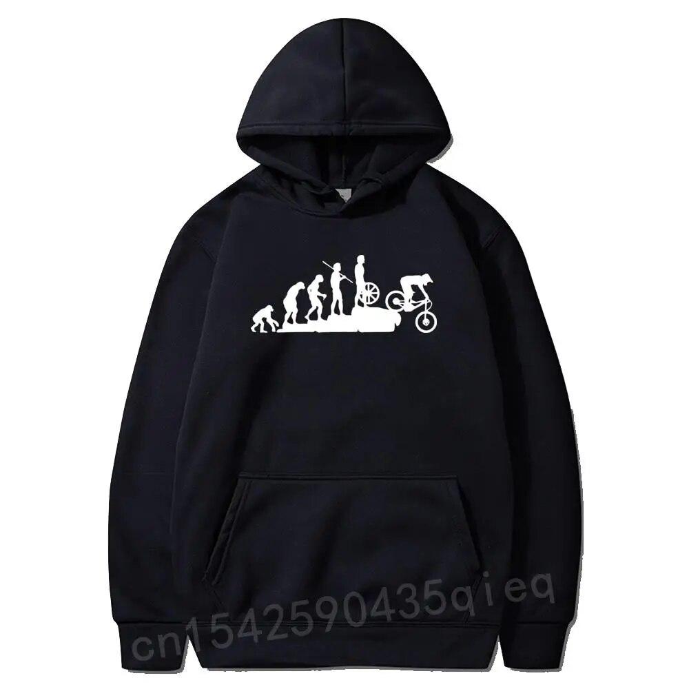 Локомотив мотоцикл горный велосипед серия с принтом Эволюция новинка толстовки унисекс полиэстер осенние сохраняющие тепло с капюшоном и длинными рукавами L 4873₽