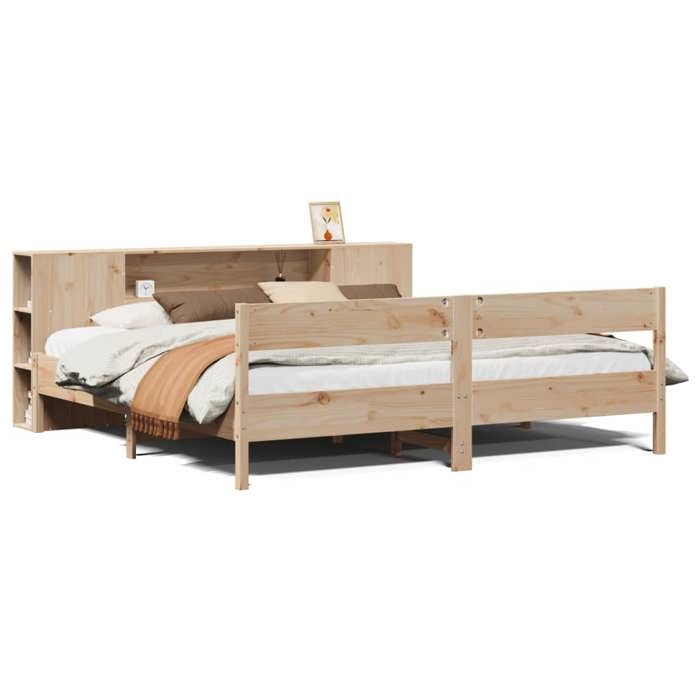 VidaXL Lit bibliothèque sans matelas 180x200 cm bois massif de pin 3322939