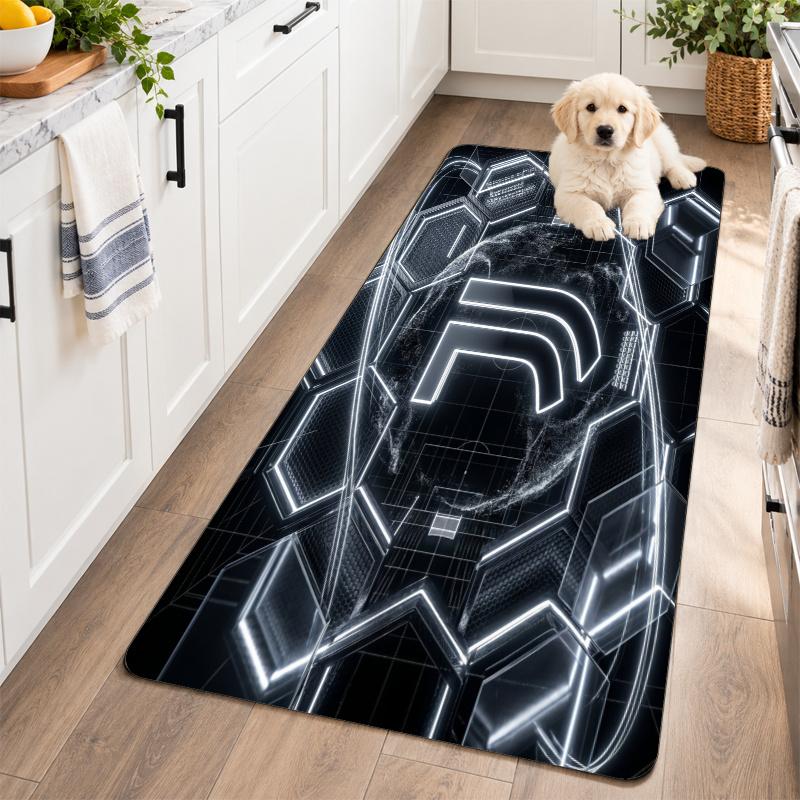 Flannel Kitchen Mat Juventus FC Soft Area Rug Non Slip Floor Carpet Home Decoration