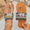 Fashion Butterfly Decor Clip Toe Women Slippers Bohemian Colorful Knitting Flat Sandals Woman Summer Comfort Non Slip Beach Flip Flops