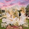 Artificial Giant Silk Organya Silk Mesh Flower DIY Wedding Decoration Background Wall Birthday Party Stage Window Home Decor