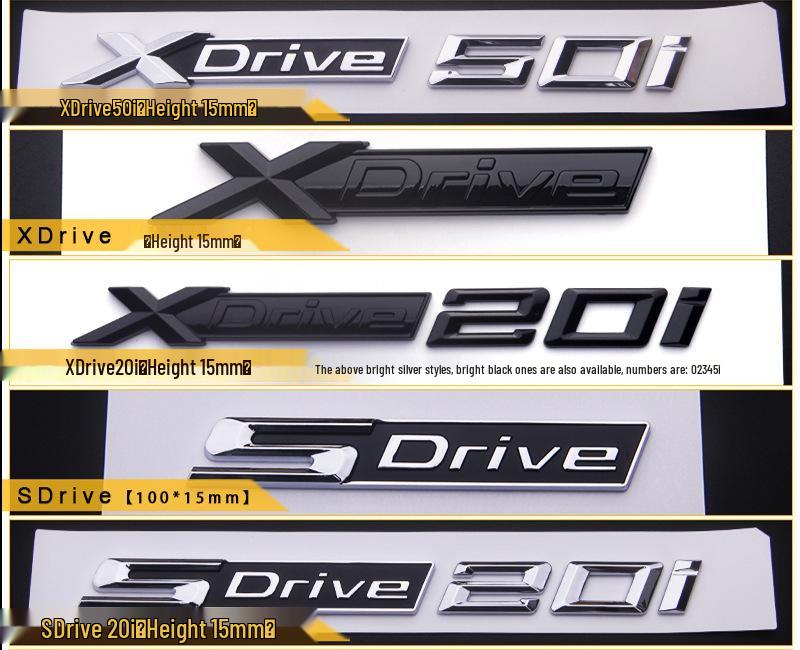 Kompatibles Emblem für BMW X1/X3/X5/X6: xDrive 20i, 28i, 30i, 35i, 40i Modelle