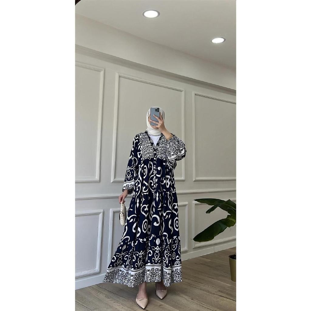 Rochie din viscoza cu model din stofa premium