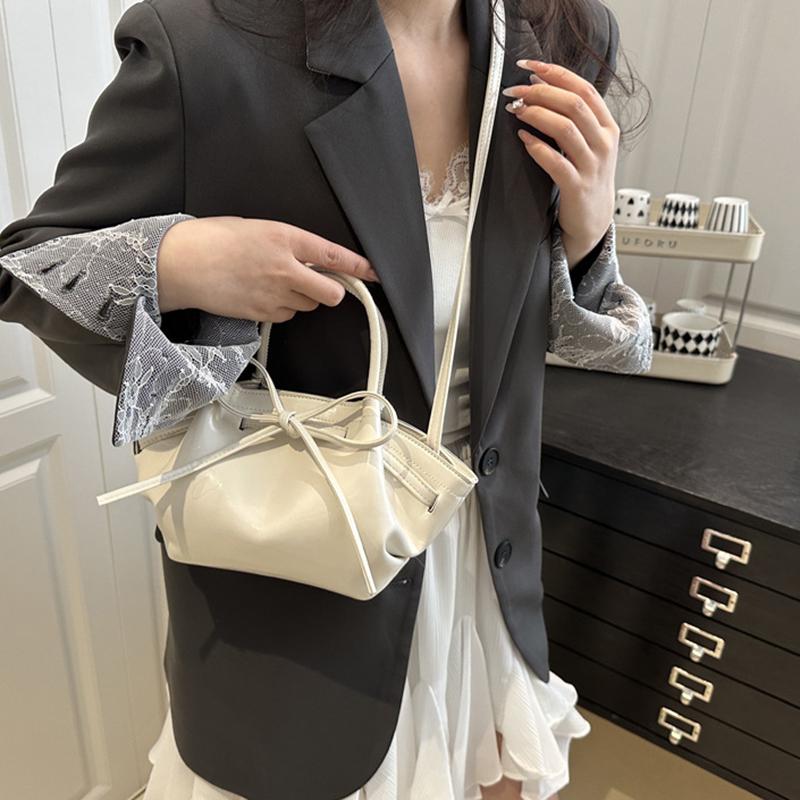 Yogodlns Women's Candy Color Bow Decor Summer Casual Crossbody Bag with Adjustable Strap ,Versatile PU Leather Small Shoulder Bag for Daily Use