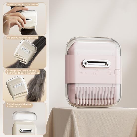 Multifunktionaler Haarschneider Kamm 3 Stufen Verstellbar 2-in-1 Haarschneider Kamm Tragbar Reise Doppelseitig Pony Augenbrauen Trimmer Kamm
