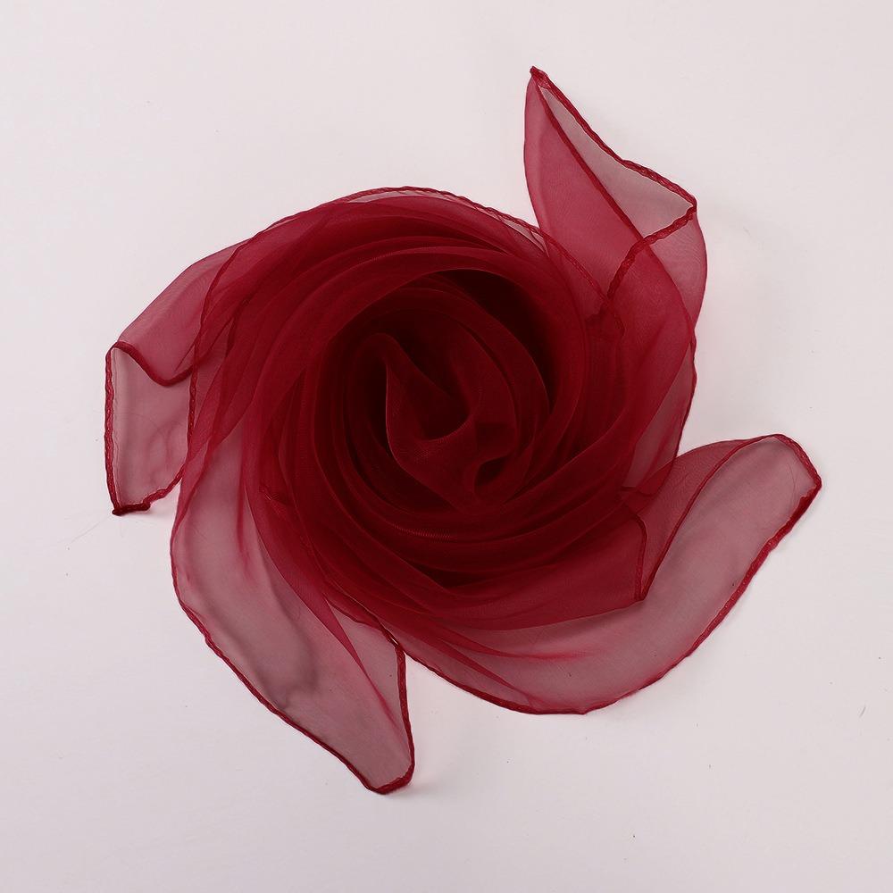 

Women’s Stylish Square Satin Scarf, Luxury Hijab Hair Band Neckerchief Shawl Wrap бордовий