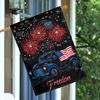 2D Flat - 2D Flat, 1pc American Pickup Patriotic Garden Flag - Double-Sided Outdoor Decoration for July 4Th Independence Day, Vintage Blue Truck with