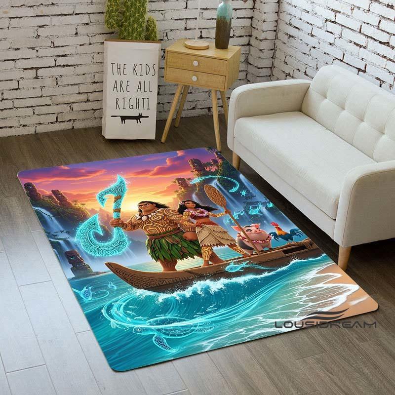 The new Moana-themed comedy adventure room mat is washable and non-slip, suitable for living room sofas, kitchens, and other are