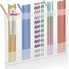 M-5/6 Grids Reusable Straw Holder Kitchen Countertop Storage Rack with Strong Double-Sided Tape for Countertops & Cabinet