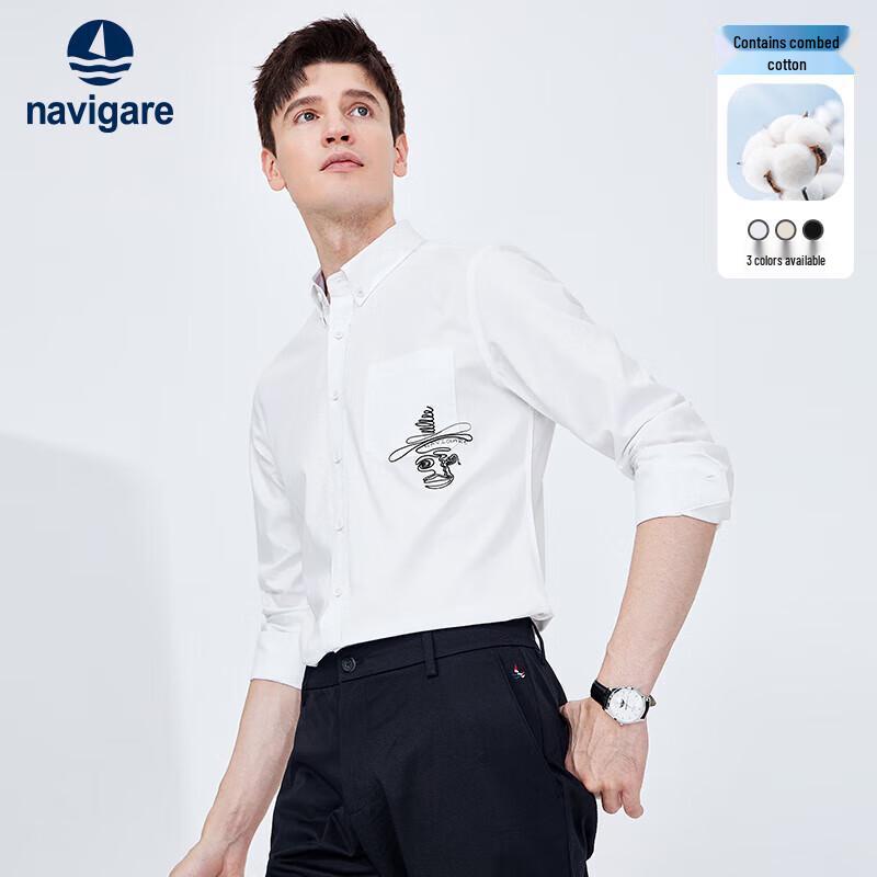 

Navigare Men s Embroidered Breathable Long-Sleeve Shirt XL