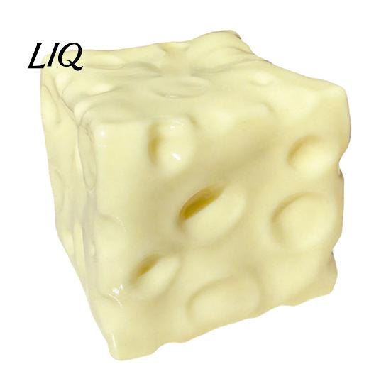 Decorative Stress Relief Toy Shapeable Cheese Squeeze Toy, Block Sensory for Relief, Moldable Cube Pinch Home Office Classroom Soft Reliever