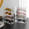 1 Pc 4 Drawers Acrylic Stackable Sunglasses Organizer, Transparent Eyeglasses Organizer, Dustproof and Waterproof, Suitable for Dresser, Bedroom, Desk
