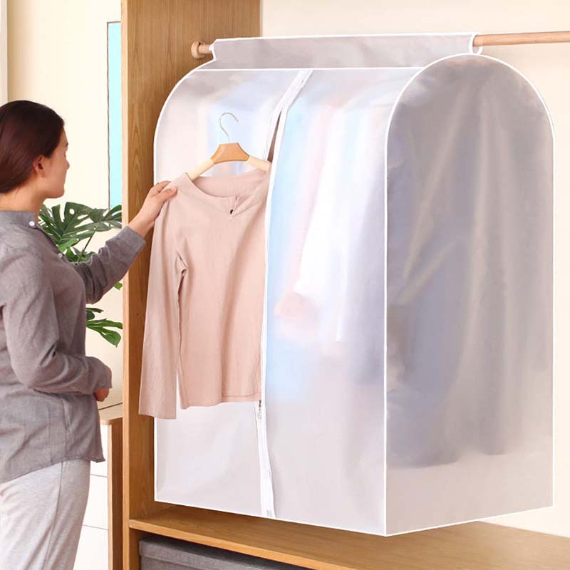 Garment Rack Cover Dustproof Waterproof Garment Bags For Hanging Clothes Clothing Storage Bag With Zipper For Hanging Shirts