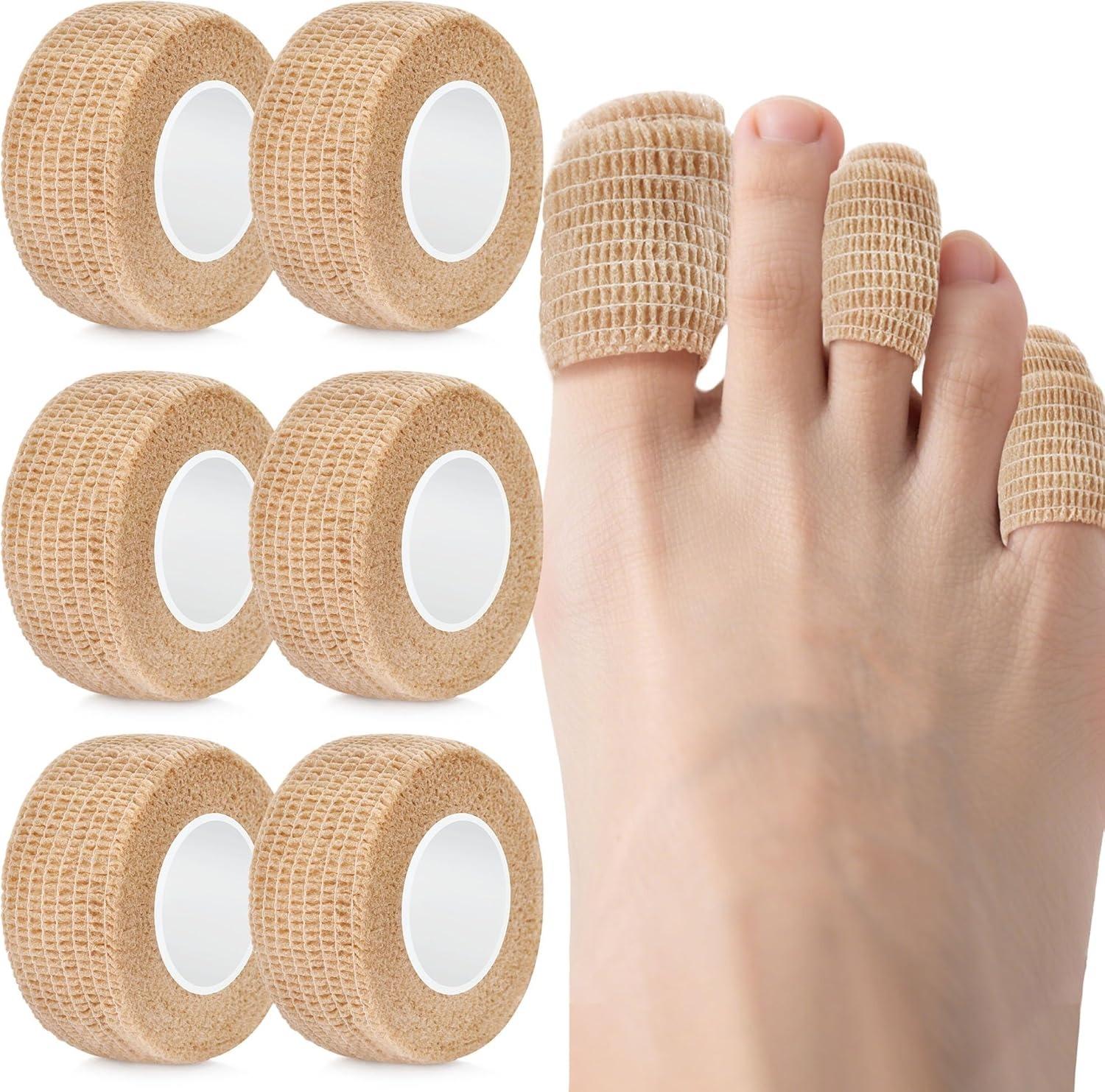 

Big Toe Bandage Wrap Stretchy Toe Tape Protect Toes & Fingers From Pain Relief Self Adhesive Bandage Wrap Suitable For Thumb 2.5cm-2m