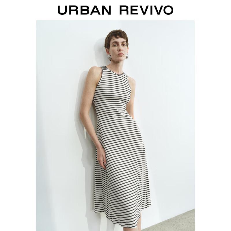 

Женское полосатое миди-платье А-силуэта без рукавов UR 2025 Весна L