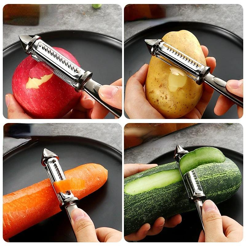 Multifunkční škrabka na zeleninu Nerezová Okurka Mrkev Kráječ na ovoce Strouhadlo na brambory Mrkev Kuchyňské podložky