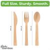 150 Piece Premium Disposable Bamboo Cutlery. 100% Natural Bamboo 75 Forks 50 Spoons 25 Knives. USA Based Company Offers Quality