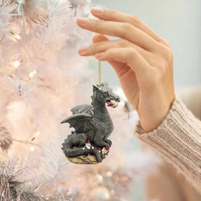 New Acrylic Cartoon Dinosaur Cat Car Hanging Ornament For Halloween And Christmas Home Decoration