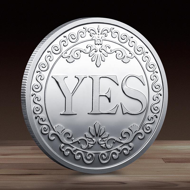 1pz Moneta Decisionale SI/NO Medaglia Commemorativa Moneta Portafortuna Gioco & Intrattenimento Oggetto di Scena Moneta Creativa Regalo Artigianato Metallico