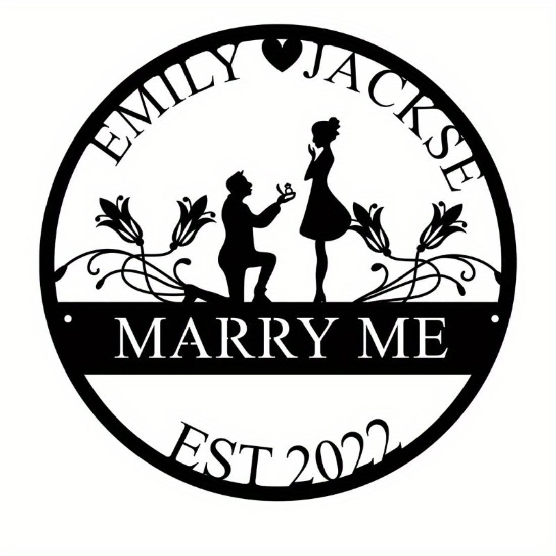 

Exquisite Custom Valentine Marry Me Metal Wall Sign, Romantic Gift for Couples M