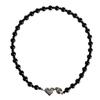 Black Beaded Heart Necklace: Summer Luxury Hip Hop Clavicle Chain