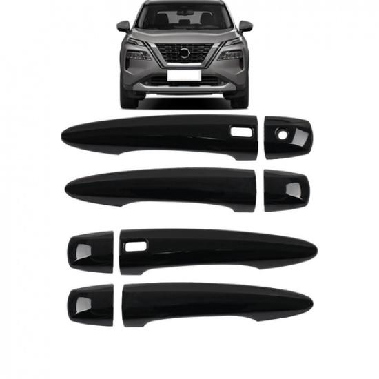 Bright black Front Car Door Handles Cover Trim 8pcs For Nissan Rogue -