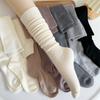 Meias longas femininas de caxemira, bota feminina, lã sólida, meia-calça justa, casual, algodão, acima do joelho, meias longas femininas fofas