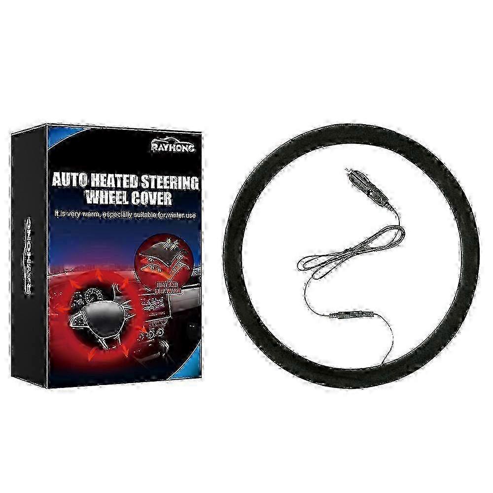 Black Heated Steering Wheel Cover: Wireless