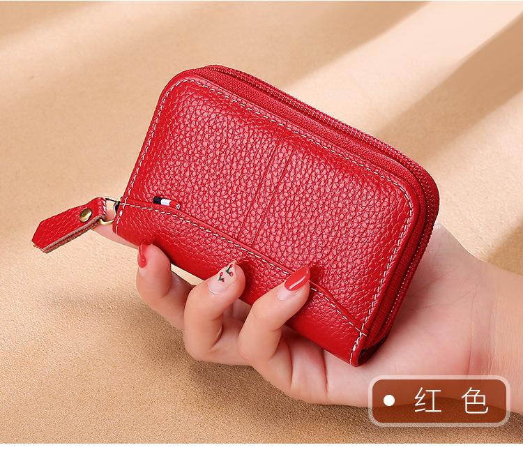 Neue hochwertige Lederkartenetui, Damen-Spleiß-Wechselgeldtasche mit Lychee-Muster, Herren-Visitenkartenetui aus Rindsleder.