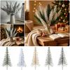 10PCS Green White Artificial Pine Branches Snow Flocking Xmas Tree Simulation Pine Needle Plastic DIY Garland Wreath