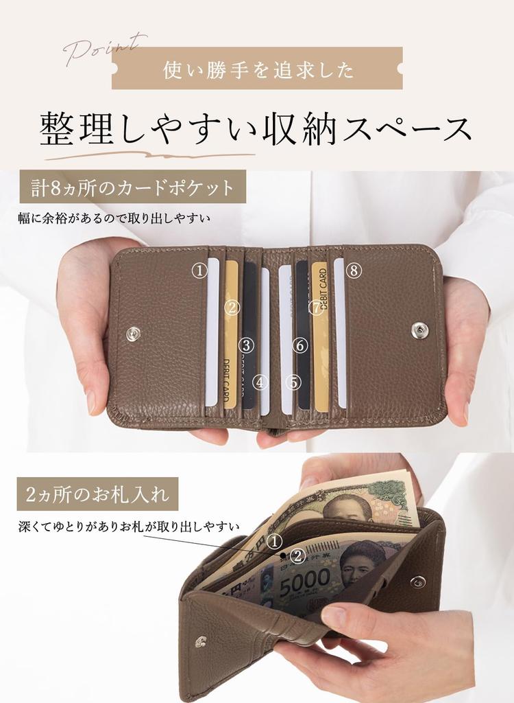 Carteira Mini Dobrável PURCHIC Feminina em Couro Genuíno, Fina, Compacta, Leve, com Porta-Moedas e Proteção Anti-Skimming (Marinha)