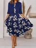Damenkleid mit floralem Print, Kurzarm-Cardigan und rosa Rosendesign