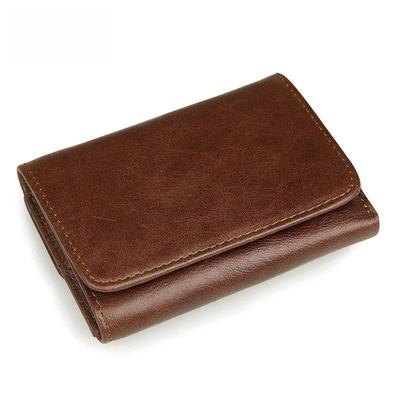 Jiamida Men's RFID-Blocking Genuine Leather Vertical Wallet with Multi-Card Slots and Money Clip
