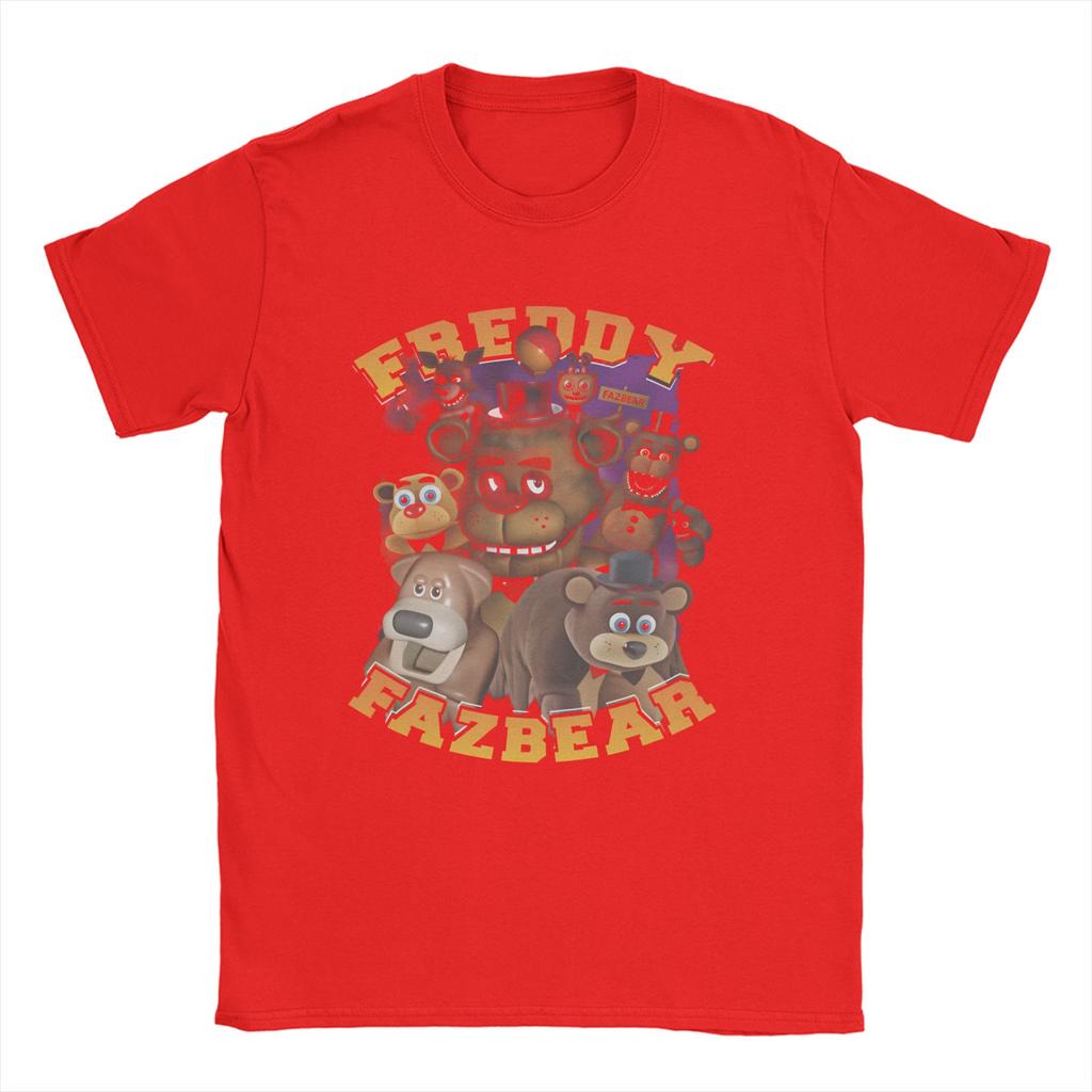 Men TShirt FNAF At Freddys Funny Pure Cotton Tee Shirt Short Sleeve  T Shirts Round Collar Tops Gift Idea