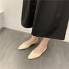 Fashion Elegant Slingback Flat Sandals Women Solid Leather Pointed Toe Shoes Summer Ladies Rear Strap Sandalias Low Heel Mary Janes 2025