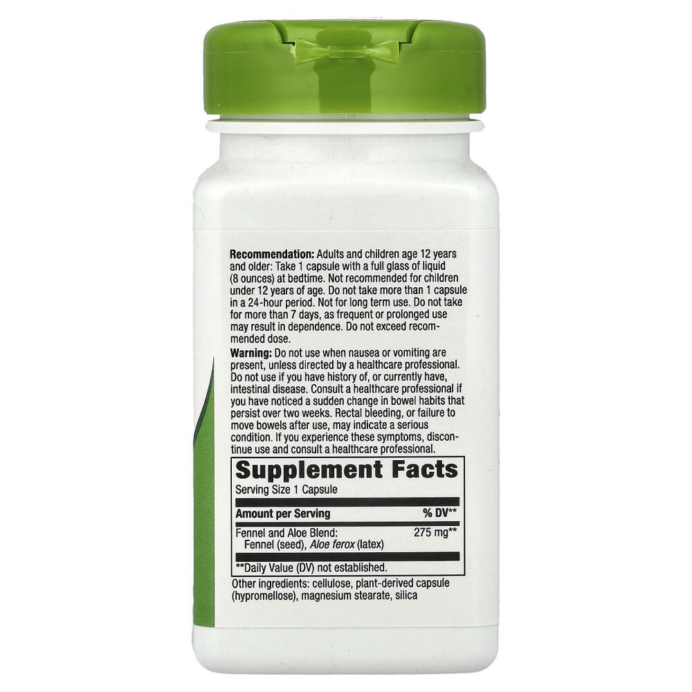 Nature's Way Aloe Latex with Fennel 140mg Veggie Capsules, 100 Count